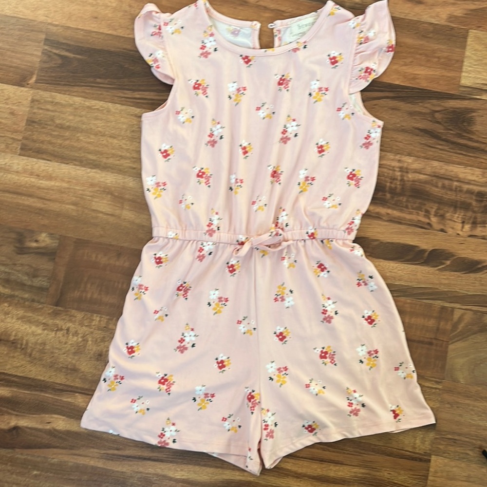 Girls romper brand between size 12 light pink